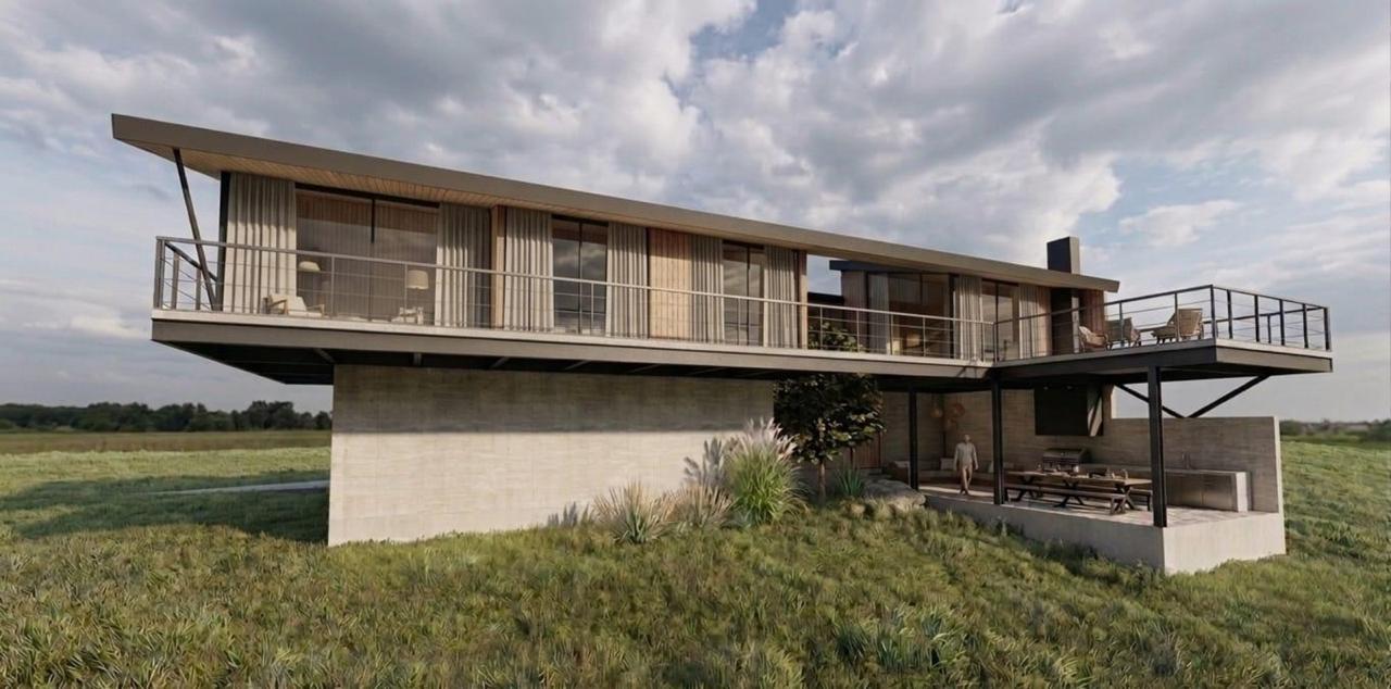 Anteproyecto residencial de dos pisos con balcón